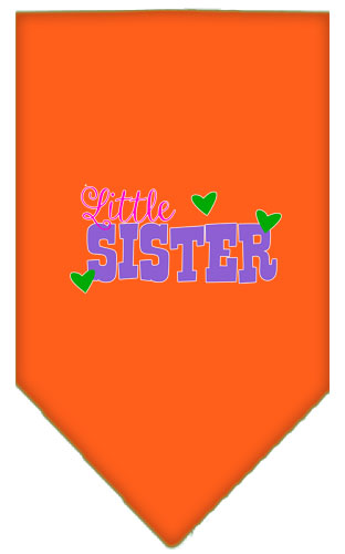 Little Sister Screen Print Bandana Orange Large